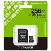Kingston microSD memory card 256Gb Canvas Select G3 150Mb/S with adapter  Sdcs3/256Gb 740617348507 Sfkinmd256Csp31