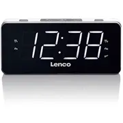 Lenco radio pulkstenis,lielu displeju,  Cr-18 White 8711902035060