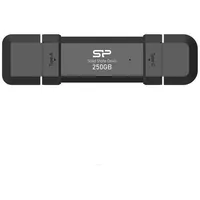 Pendrive Silicon Power Portable External Ssd  Ds72 250 Gb N/A Usb Type-A, Type-C 3.2 Gen 2 Black Sp250Gbuc3S72V1K 4713436155393