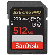 Sandisk  Extreme Pro 512Gb Sdxc Memory Card 2 years Rescuepro Deluxe up to 200Mb/S 140Mb/S Read/Write speeds, Uhs-I, Class 10, U3, V30 Sdsdxxd-512G-Gn4In 619659188665