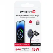 Swissten Airhold Magnetic Car Holder with Wireless Charger 15W / 7.5W Magsafe compatible  8595217492325