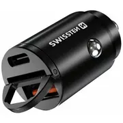 Swissten Zasilacz / sieciowy adapter 30W, 2-Portowy, Usb-C, Usb-A, e adowanie Gan  22037000/14996227 8552174797849