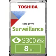 Toshiba Hdd Video Surveillance  S300 Pro 8Tb Cmr, 3.5, 512Mb, 7200Rpm, Sata, 64 cameras, 24/7, Tbw 300 Md10Ada800V 4260557512739