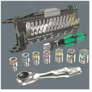 Wera 9750 form Compact and Tool-Check Plus Set 1, 57-Piece tool set Black/Green, socket wrench bit set, in foam insert for workshop trolley  05150150001 4013288225344