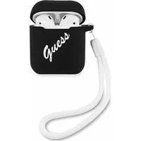 Guess Etui  Guaca2Lsvsbw Silicone Vintage do Airpods 1/2 Gue864Blkwht 3700740495513