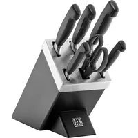 Zwilling Four Star 7-Pcs Black Ash Knife Block Set With Kis Technology  35145-007-0 4009839531200 Agdzwlszt0098