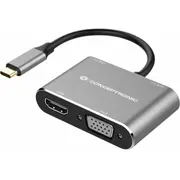 Av Conceptronic Dock Usb-C-Hdmi,Vga,Usb3.0,100Wpd  0.15M gr Donn16G 4015867229170 883731