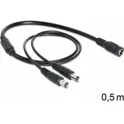Delock Kabel 1 x Dc 5.5 mm 2.1 Żeński - 2X Męski 83286  4043619832866