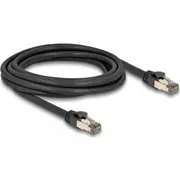 Delock Rj-45 network cable Cat.6A U/Ftp ultra flexible Black, 3 meters, inner stainless steel jacket  80242 4043619802425
