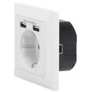 Digitus Safety socket for flush mounting with 2 Usb ports  Da-70613 4016032443193