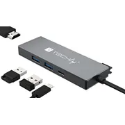Hub Usb Techly Usb-C 4 in 1  Iusb32C-Hub4Hpd 8059018366952