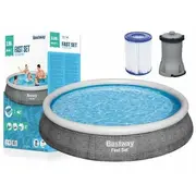 Inflatable pool Bestway Fast Set, blue, 7340 l, 396 x 84 cm,  Lean-8130 6941607364468