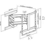 Inline  Premium Aluminium Wall Mount, for Ftv 37-80, max. 70Kg, white 23118W 4043718304073