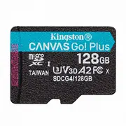 Kingston Memory card microSD 128Gb Canvas Go Plus 200Mb/S A2 U3 V30  Sdcg4/128Gbsp 740617347975 Sfkinmd128Sdg4B