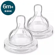 Philips Avent Pretkoliku barošanas pudeļu silikona knupīši, ātras plūsma, 6M 2 gab. Scy764/02  8710103996781