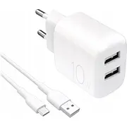Puro  sieciowa Prolite 10W 2X Usb-A - Usb-C 1.2M 8018417498640