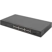 Switch Digitus 24-Portowy  sieciowy Gigabit, 19-Calowy, niezarządzalny, 2 porty Uplink, Sfp Dn-95348-2/13247851 4016032492030