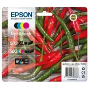 Tusz Epson 503 Xl Multipack - 4Er-Pack Schwarz, Gelb, Cyan, Magenta original Blister Rf- / akustischem Alarmsignal Tintenpatrone fur Expression Home Xp-5200, Xp-5205, Workforce Wf-2960Dwf, Wf-2965Dwf  C13T09R94020 8715946706870