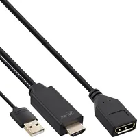 Kabel Inline Hdmi M to Displayport F Converter Cable, 4K, black/gold, 0.3M  17168P 4043718292660