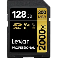 Lexar memory card Sdxc 128Gb Professional 2000X Uhs-Ii U3 V90  Lsd2000128G-Bnnng 843367120864