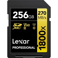 Lexar memory card Sdxc 256Gb Professional 1800X Uhs-Ii U3 V60  Lsd1800256G-Bnnng 843367124510