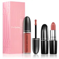 Mac Powder Kiss Set  , Matte, Cream Lipstick, Mull it Over, 3 g Lip Gloss, 5 ml For Women 773602600618