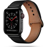 Tech-Protect Leatherfit Apple Watch 1/2/3/4/5/6 42/44Mm Black  0795787713709