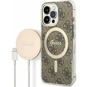 Guess  etui bezprzewodowa Gubpp13Lh4Eacsw Apple iPhone 13 Pro /Brown hard case 4G Print Magsafe Gue2287 3666339102876