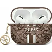 Guess Gua2P4Rpsw Airpods 1/2 cover brown/brown 4G Printed Stripes Charm  3666339311100