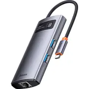 Hub Usb Baseus 1X Rj-45 Usb-C  3X Usb-A 3.0 Wkwg070113 6932172608644