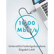 Hub Usb Graugear Usb-Hub 3X 3.0 Ports Type-A Gbit Lan retail  G-Hub31L-Ac 4260746550153
