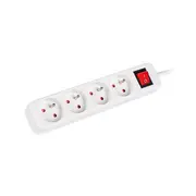Lanberg Cable Power Strip, 4X French Outlets with Switch, Quality-Grade Copper, 1.5 m  Ps1-04E-0150-W 5901969415452