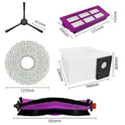 Midea V15 Spare Parts kit 1X Side Brush, 2X Mop Pad, Roller Filter, Dust Bag  12175000A46859 6956079730239