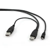 Cable Usb2 Dual Am-Mini 0.9M/Black Ccp-Usb22-Am5P-3 Gembird  8716309065665