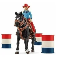 Schleich Farm World Barrel Racing with Cowgirl, play figure  42576 4059433473734