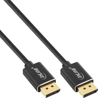 Kabel Inline Displayport 1.4 cable, slim, 8K4K, black, gold, 1M  17201S 4043718292493