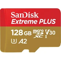 Sandisk Extreme Plus microSDXC 128Gb  Sd 2 years Rescuepro Deluxe up to 200Mb/S 90Mb/S Read/Write speeds A2 C10 V30 Uhs-I U3, Ean 619659188986 Sdsqxbd-128G-Gn6Ma