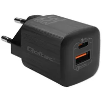 Qoltec 50764 mobile device charger Laptop, Portable gaming console, Power bank, Smartphone, Smartwatch, Tablet Black Ac Fast charging Indoor  5901878507644 Ladqocsic0033