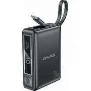 Awei Powerbank z wnym kablem P87K 10000Mah /Black 30W  6954284008624