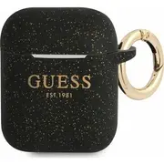 Guess Etui  Gua2Sggek Silicone Glitter do Airpods 1/2 Gue1087Blk 3666339010263