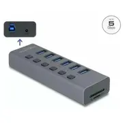 Hub Usb Delock Zewnętrzny 5 Gbps 6 Port zi  Sd / Micro 64237 4043619642373