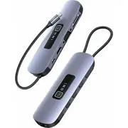 Hub Usb Usams  10In1 3Xusb 3.0/Tf/Sd/Usb-C/Hdmi/Rj45/Vga Pd100W gray/tarnish Sj644Hub01 Us-Sj644 6958444906461