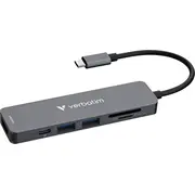 Hub Usb Verbatim Multi Port Essentials Usb-C Pd, Usb-A 3.0, 2.0, Hdmi, Sd/Microsd  32156/15303587 0023942321569