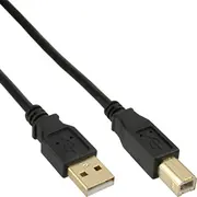 Kabel Usb Inline 100Pcs. Bulk-Pack  2.0 Cable Type A male to B black gold plated 1M B-34510S 4043718316069