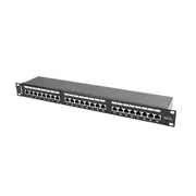 Lanberg Patch Panel 24 Port 1U Cat.5E black shield  Pps5-1024-B 5901969404128 Nulagpp24K50006