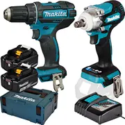 Makita Dlx2533Tj Akku-Kombo-Kit Ddf489  Dtw300 2X5Ah Makpac 0197050008831 191538