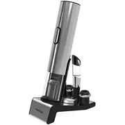 Prestigio Garda, smart wine opener, simple operation with 2 buttons, aerator, vacuum stopper preserver, foil cutter, opens up to 50 bottles wihout recharging, premium design, 500Mah battery, Dimensions D 17Mm H 290Mm W100 mm, silver color  Pwo105Sl 8595248150317