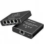 Qoltec  splitter Ethernet mini Switch 1X4 Rj45 1000Mb/S Usb-C Aluminium 52293/15536946 5901878522937