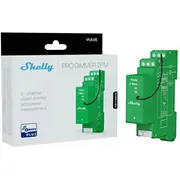 Shelly Wave Pro Dimmer 2Pm  Ściemniacz oświetlenia Z-Wave, 2 , do Led i halogenów, montaższynie Din 3800235268698 Indsl2Urw0031