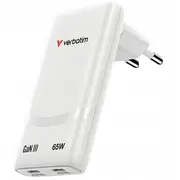 Verbatim Fold n Go mains charger Gan 65W white 32355  32355/15538969 0023942323556